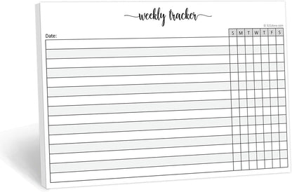 321Done Weekly Tracker Notepad, Sunday Start - 5.5x8.5 Habit Tracking Days of Week Notebook for Planning, Organizing, Schedule, 50 Pages - Made in USA
