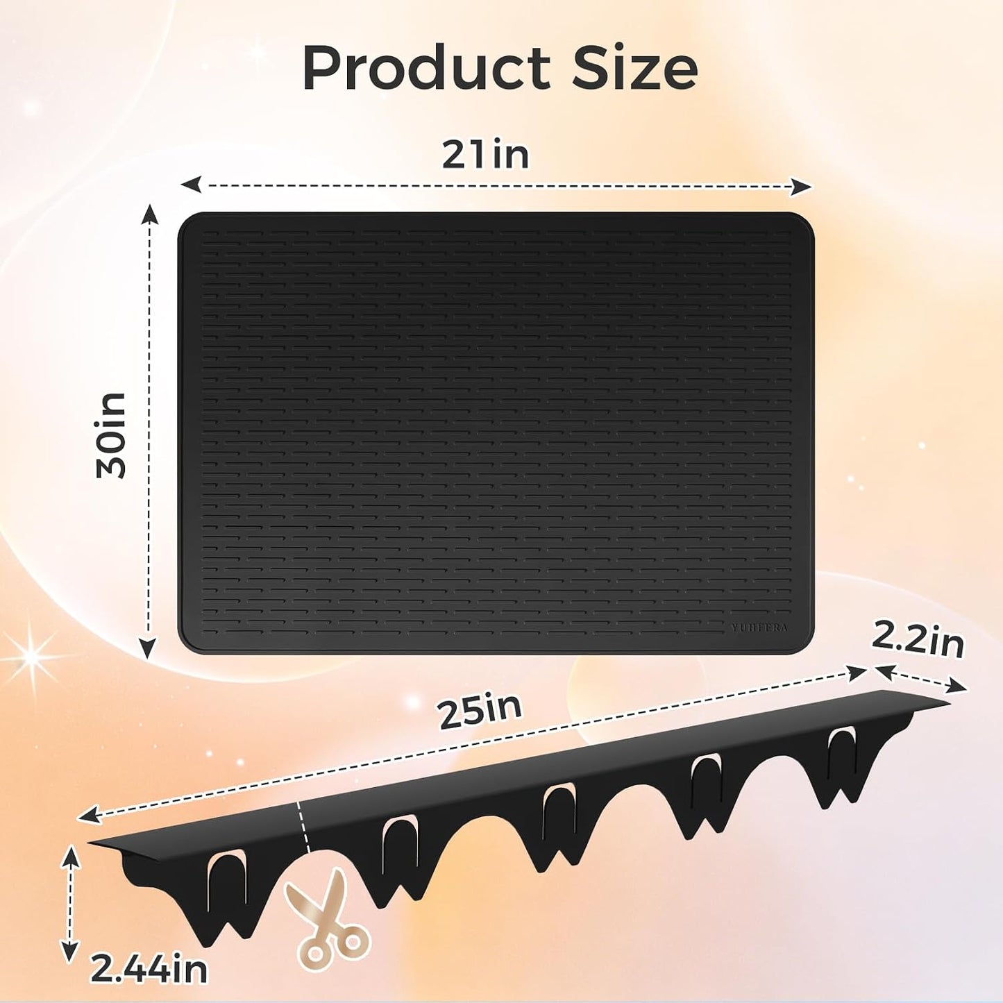 Silicone Stove Gap Covers with Stainless Steel, Oven Gap Filler Seals Gaps Between Stovetop and Counter, Stove Gap Guards Range Trim Kit, Easy to Clean Stove Gap Guard (Black 2 Pack,25")