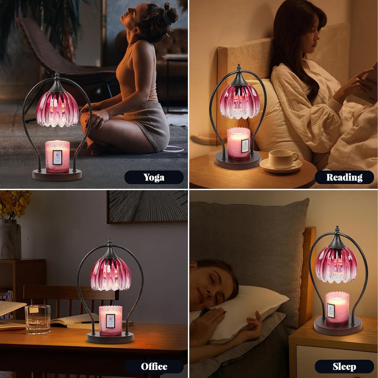 GOODBUY Candle Warmer Lamp with Timer Dimmable: Electric Candle Warmer Birthday Gifts for Women Mom - Candle Lamp Warmer House Warming Gifts New Home Decor - Wax Warmer for Jar Candles with 2 Bulbs