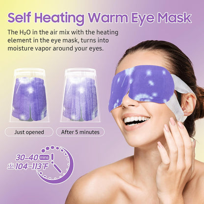 BeHoomi Steam Eye Mask, 10Packs Heated Eye Mask, Self Heating Disposable SPA Warm Compress for Eyes Sleep Mask, Travel Essentials & Relaxation Gifts for Women (Lavender Scent)