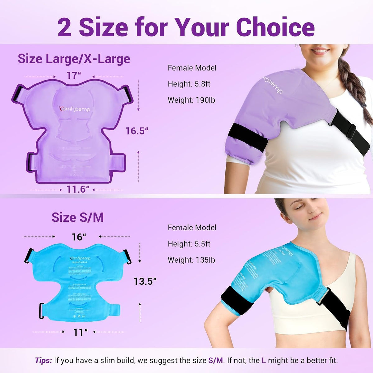 Comfytemp Shoulder Ice Pack, Rotator Cuff Cold Therapy Wrap (Large/X-Large)