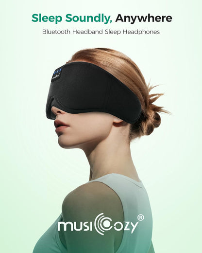 MUSICOZY 2 Pack Sleep Mask Headphones Headband Bluetooth Sleeping Eye Masks