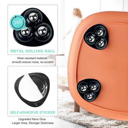 Self Adhesive Appliance Sliders 8 Pack Kitchen & Furniture Rollers | Move Small Appliances Easily 360° Glide No Tools Peel Stick 12lbs Per Wheel
