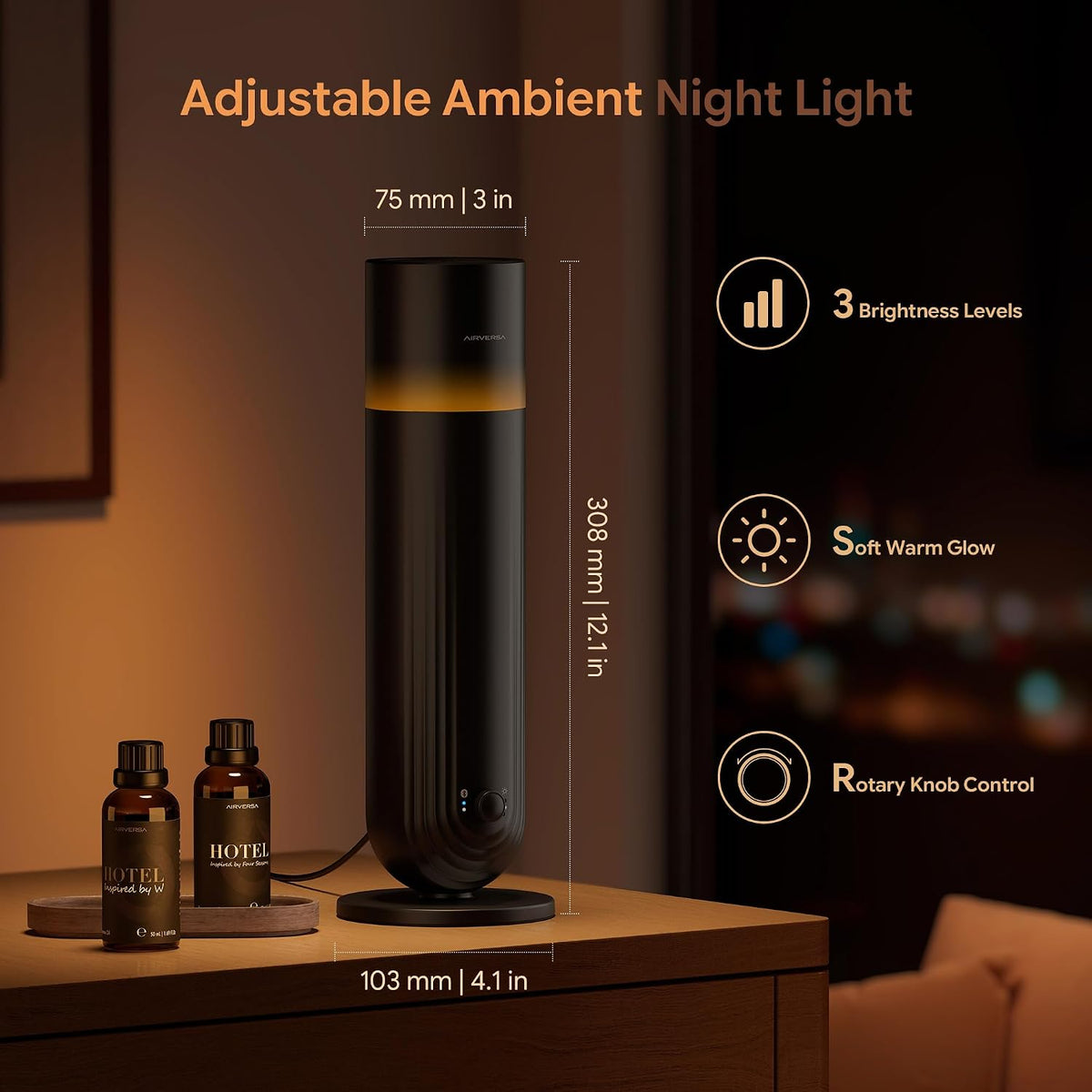 Airversa U1 Smart Hotel Waterless Diffuser with 100mL Oils Kit, Black