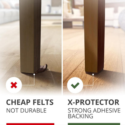 X-Protector Felt Furniture Pads - 20 PCS 6 x 1/2" - Premium Felt Strips | with Adhesive Backing - Rectangular Furniture Pads for Hardwood Floors - Cut Furniture Felt Pads to Size You Need! (Beige)