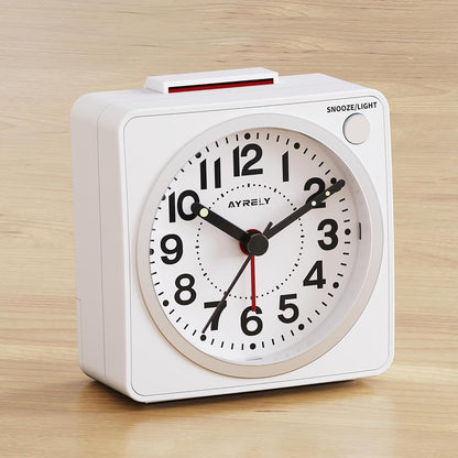 AYRELY® 2.6" × 1.4" Ultra Small Battery Operated Analog Travel Alarm Clock