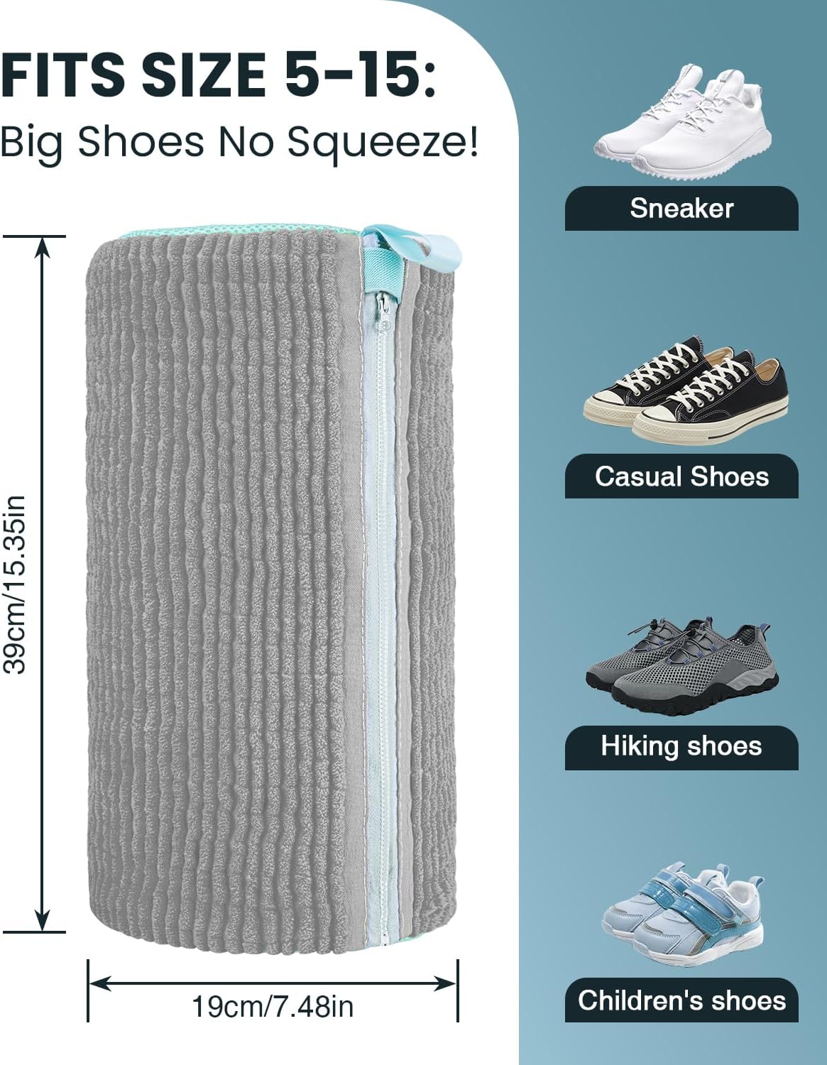 Shoe Washing Machine Bag: 2 Pack Reusable Shoes Cleaning Bags, Light Yellow | Heavy Duty Shoe Laundry Bag for Washer & Dryer, 360° Deep Clean for Sneakers Tennis Shoes, Gifts for Women Men (2pcs)