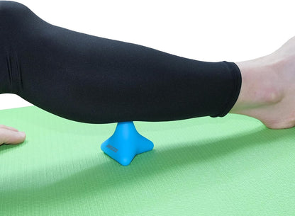 Manual Trigger Point Massage Tool Small Massager Ball 3″×2.6″ Blue | For Deep Tissue Myofascial Release Physical Therapy Plantar Fasciitis Pain Relief Muscle Knot Psoas Hip Flexor Iliacus