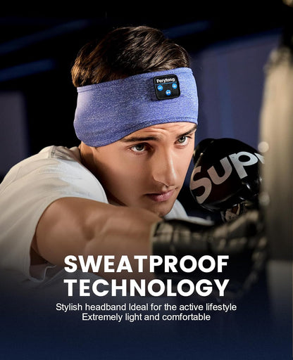 Perytong Sleeping Headphones Bluetooth Headband, Soft Long Time Play Sleeping Headsets with Built in Speakers Perfect for Workout,Running,Yoga,Travel, Darkgray