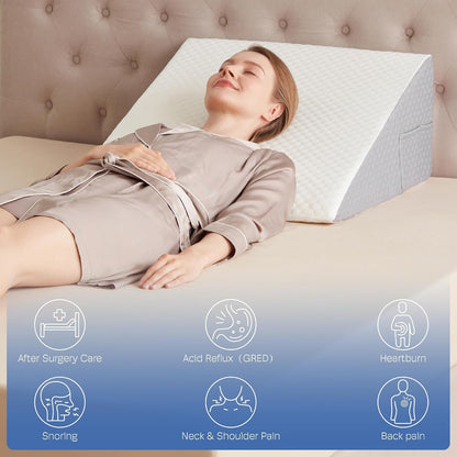 Queen Size Bed Wedge Pillow Headboard, Pillow Wedge for Headboard Gap(0-8") | Mattress Gap Filler Wedge, Stop Items Falling and Get Quality Sleep,Ergonomic Design, Non-Slip, Breathable(60"X10"X6")