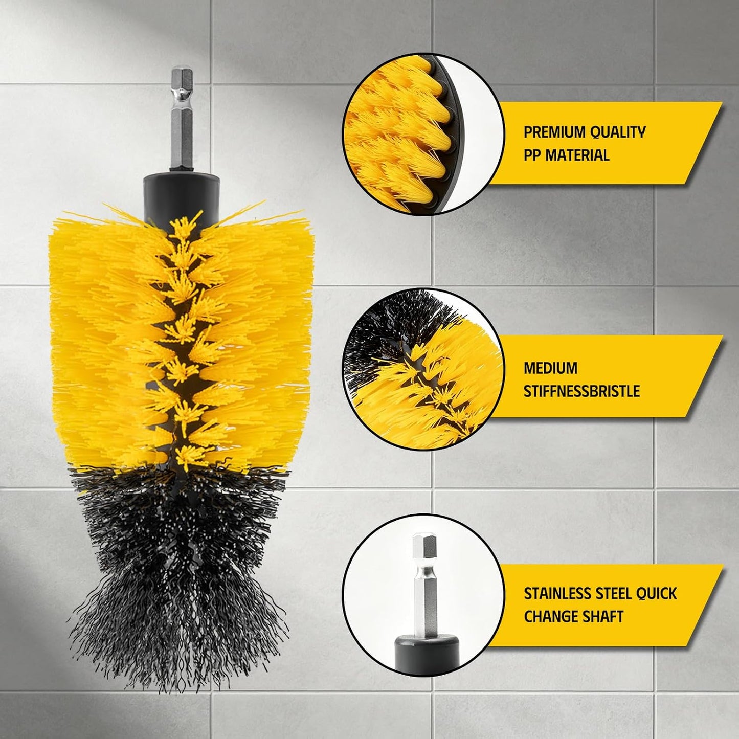 18 Pack Drill Brush Attachment Set, Power Cleaning Scrub Brushes for Drill, Extend Long Attachment, All Purpose for Car Detailing, Bathroom, Carpet, Tile Grout, Sinks, Corners