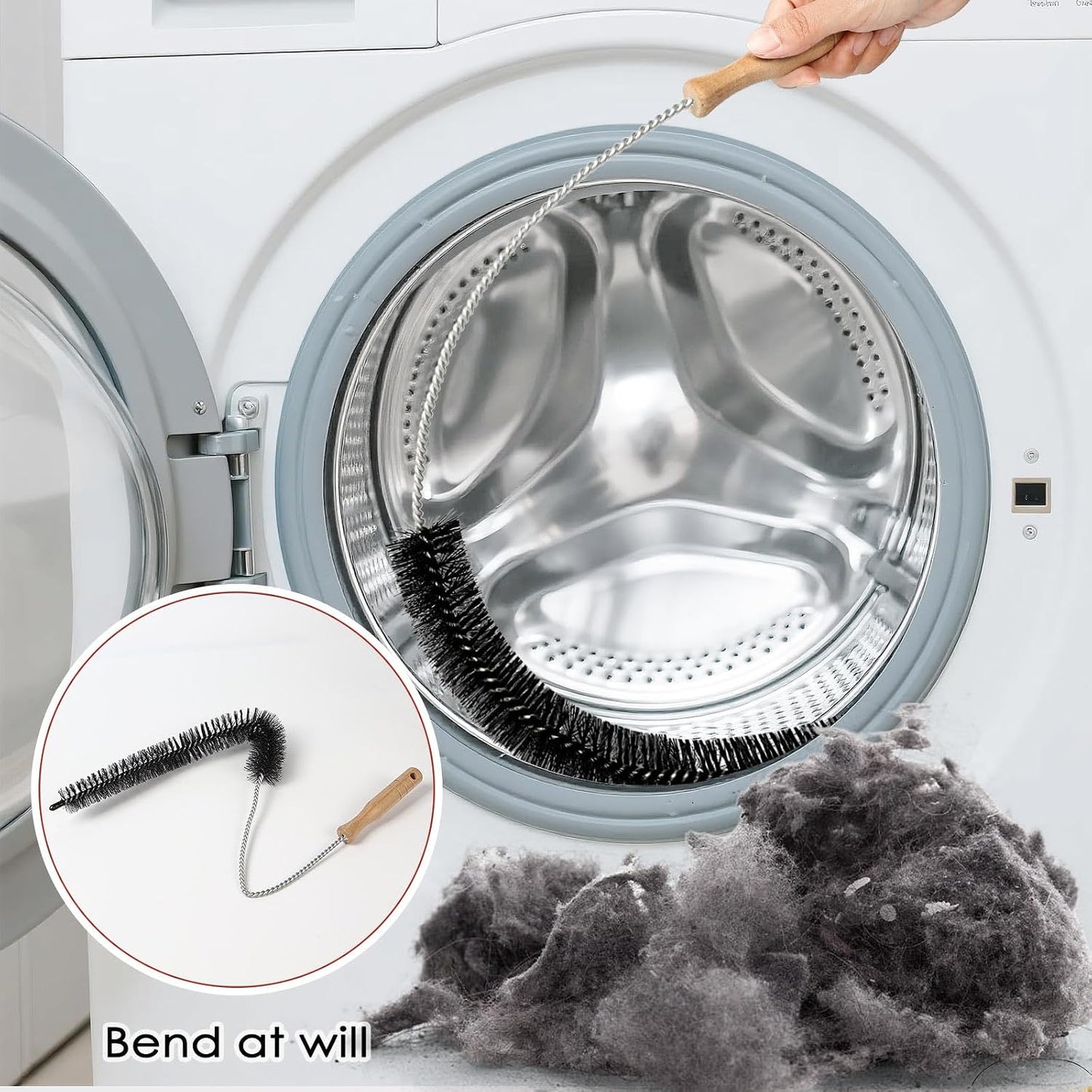 Dryer Vent Cleaner Kit, 2 Pack Dryer Lint Brush, 30 Inch Long Flexible Lint Remover, Refrigerator Coil Cleaning Brush, Home Essentials (Long-Style + Short-Style)