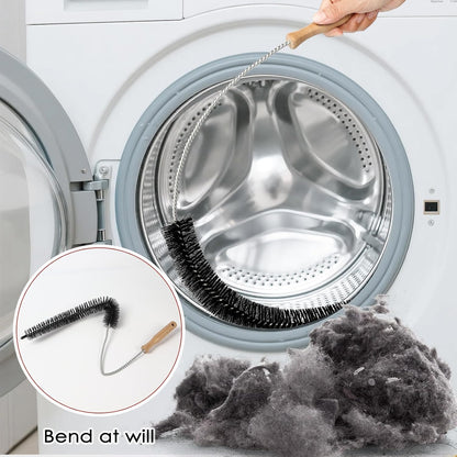Dryer Vent Cleaner Kit, 2 Pack Dryer Lint Brush, 30 Inch Long Flexible Lint Remover, Refrigerator Coil Cleaning Brush, Home Essentials (Long-Style + Short-Style)
