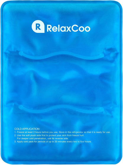 RelaxCoo Large Flexible Ice Pack for Injuries Reusable Gel, 11x14.5 Inches, Cold Compress for Hip, Shoulder, Knee, Back Pain, Swelling, Bruises, Surgery