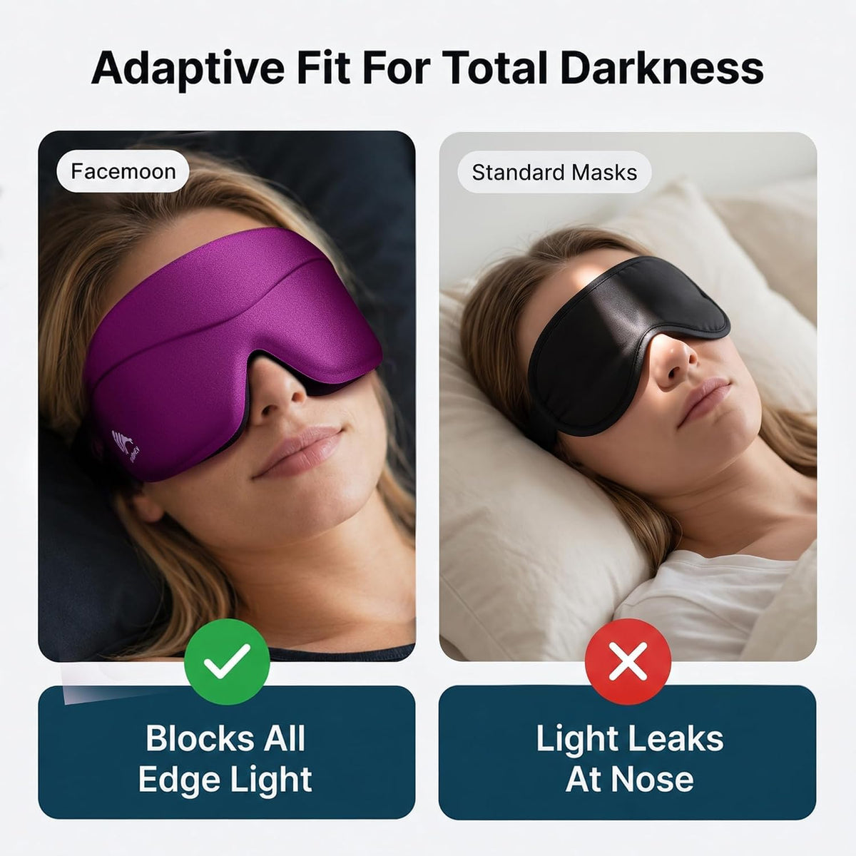 Sleep Mask for Women Men: 100% Blackout 3D Eye Mask for Sleeping, Sleeping Mask for Side Sleepers, Zero Pressure Memory Foam Eyelash Friendly Breathable Eye Cover, Airplane Travel Essentials-Pink