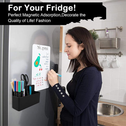 KITANIS Magnetic Pen Holder,2 Pack Magnetic Dry Erase Marker Holder with Generous Compartments,Strong Magnet Storage Marker Pen Pencil Organizer for Refrigerator,Whiteboard,Locker Accessories