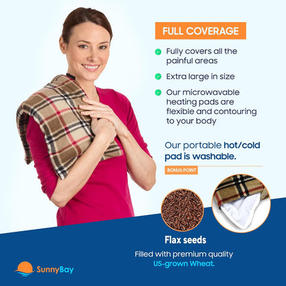 SunnyBay Extra Large Heating Pad, 10x24 inch, 2.8 lb, Navy Blue