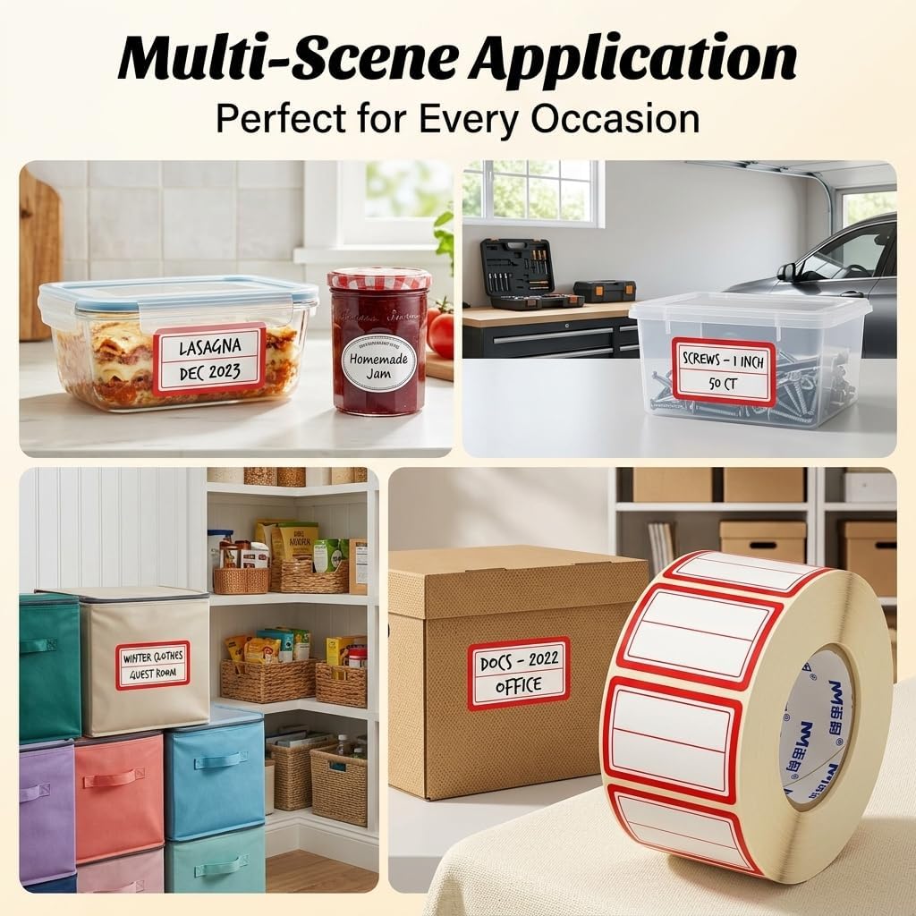 500Pcs Blue Freezer Labels, Waterproof Write-On Stickers | 500Pcs labels; removable writable adhesive for jars, containers, meal prep, pantry storage, and freezer use.