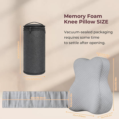 Knee Pillow for Side Sleepers, Alignment Pillow for Side Sleepers, Relief Hip & Sciatica Pain, Nourial Pillow Between Legs for Pregnant Women and Seniors (Grey)