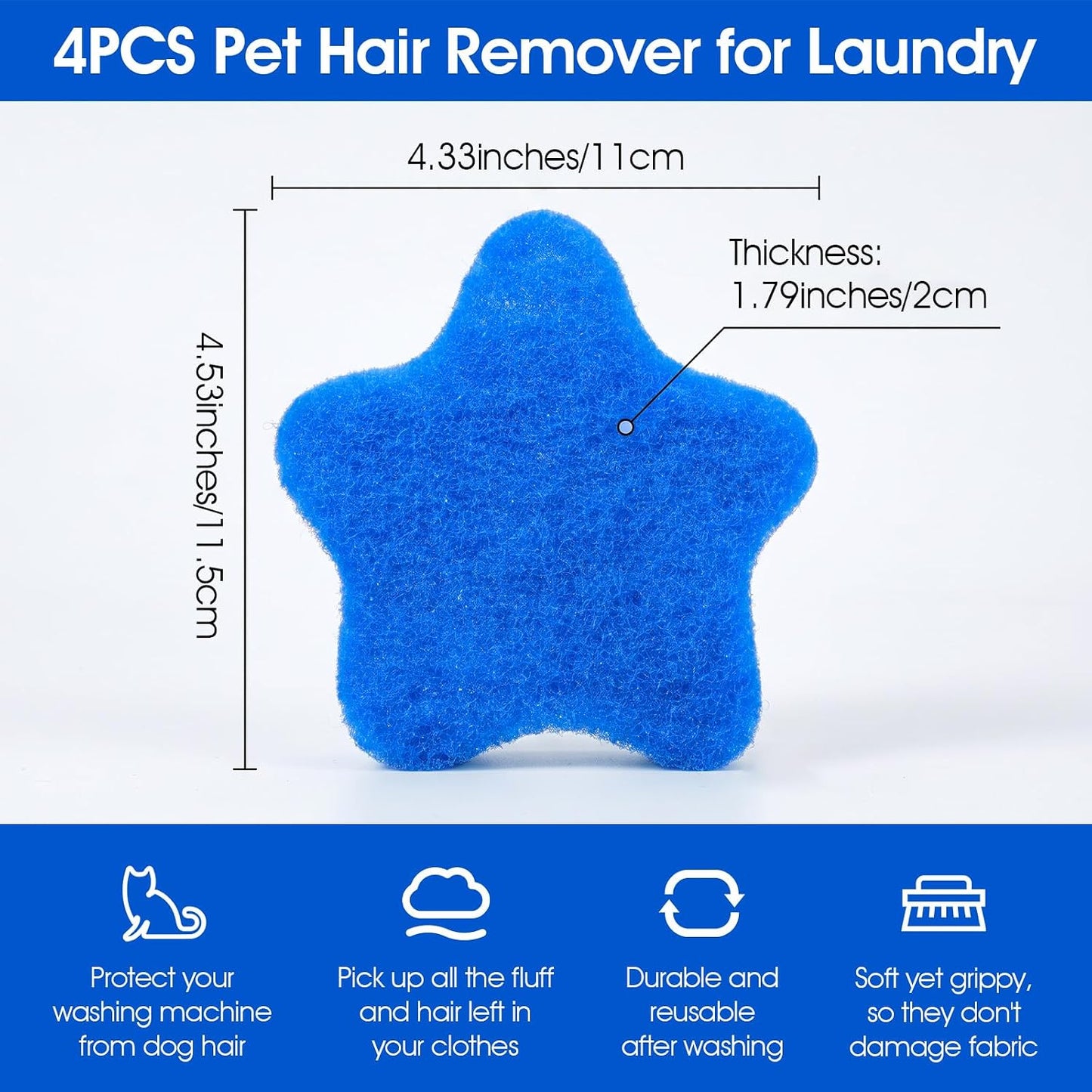 6PCS Dog Cat Hair Remover Reusable Pet Hair Catcher for Laundry | Laundry Pet Hair Remover, for Washing Machine Dryer, Effectively Remove Pet Hair Lint Dander, from Bedding Clothing
