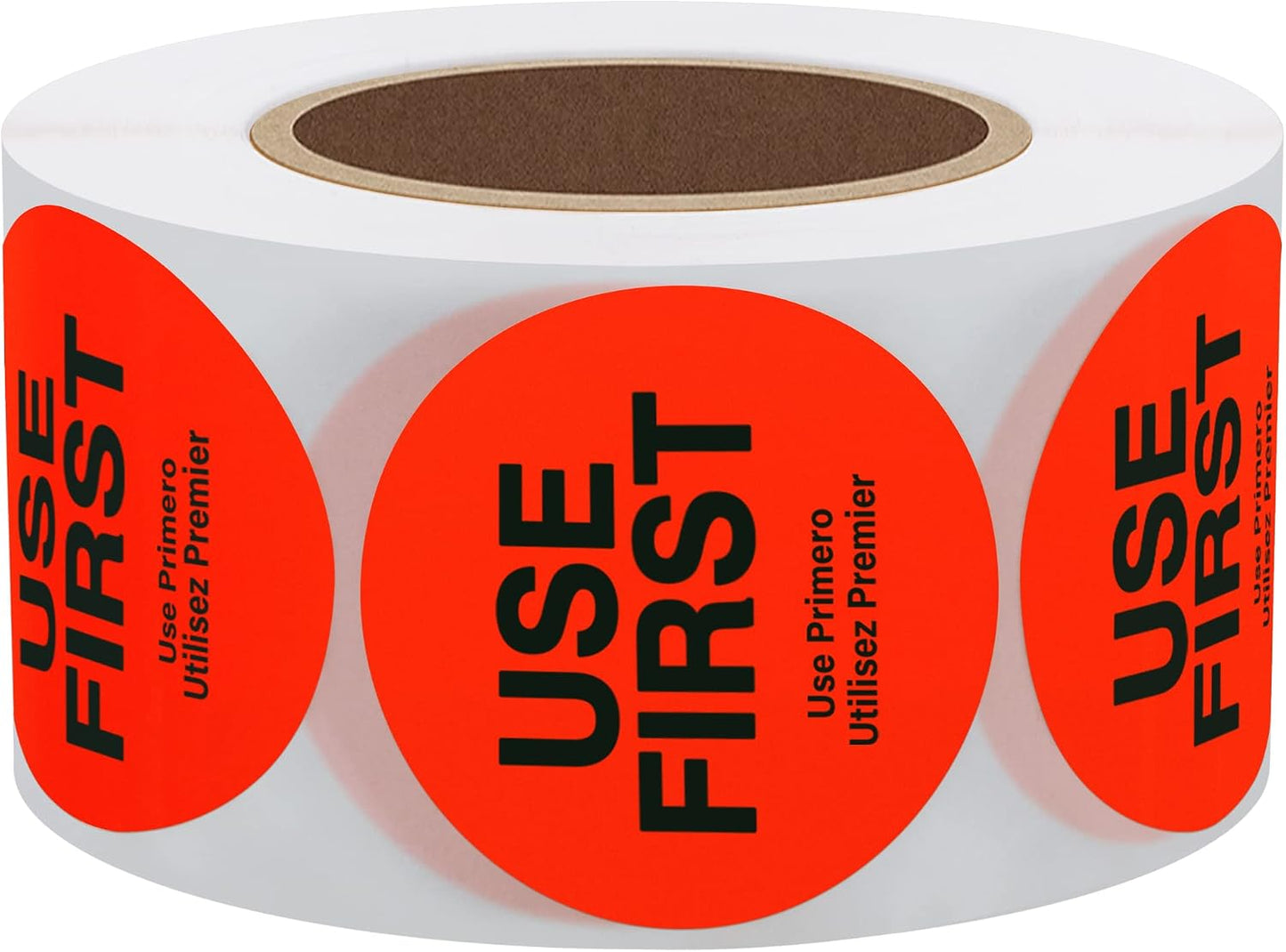 500 Pcs 1.5" Use First Stickers Small Stickers Circle Label Dot Labels Fluorescent Paper, Fluorescent Green