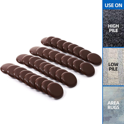 Self-Adhesive Furniture Sliders for Carpets, Furniture Moving Pads (36Pcs) 1-3/4" Furniture Mover Glides, Self Sticks Carpet Furniture Carrier - Move Any Item Quickly and Easily!