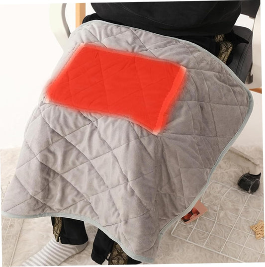 Heated Lap Blanket, 24x32 Inch Soft Warm Plush Car Heated Blanket with Pocket, Washable USB Heating Blanket, Portable Electric Lap Blanket for Office Home Dorm Car Travel, Grey