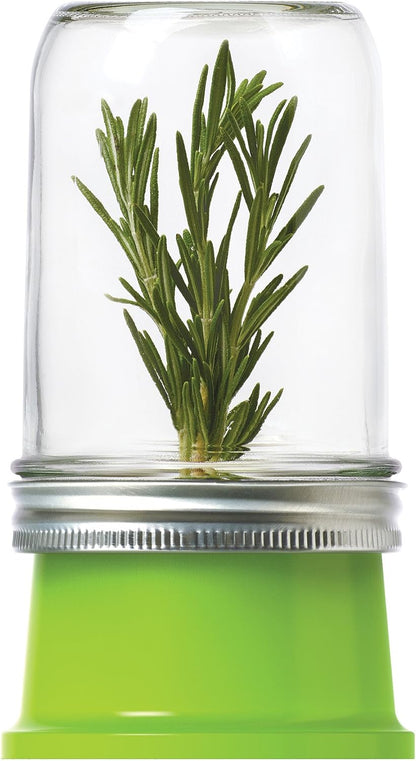 Jarware Herb Saver Lid for Wide Mouth Mason Jars, Green