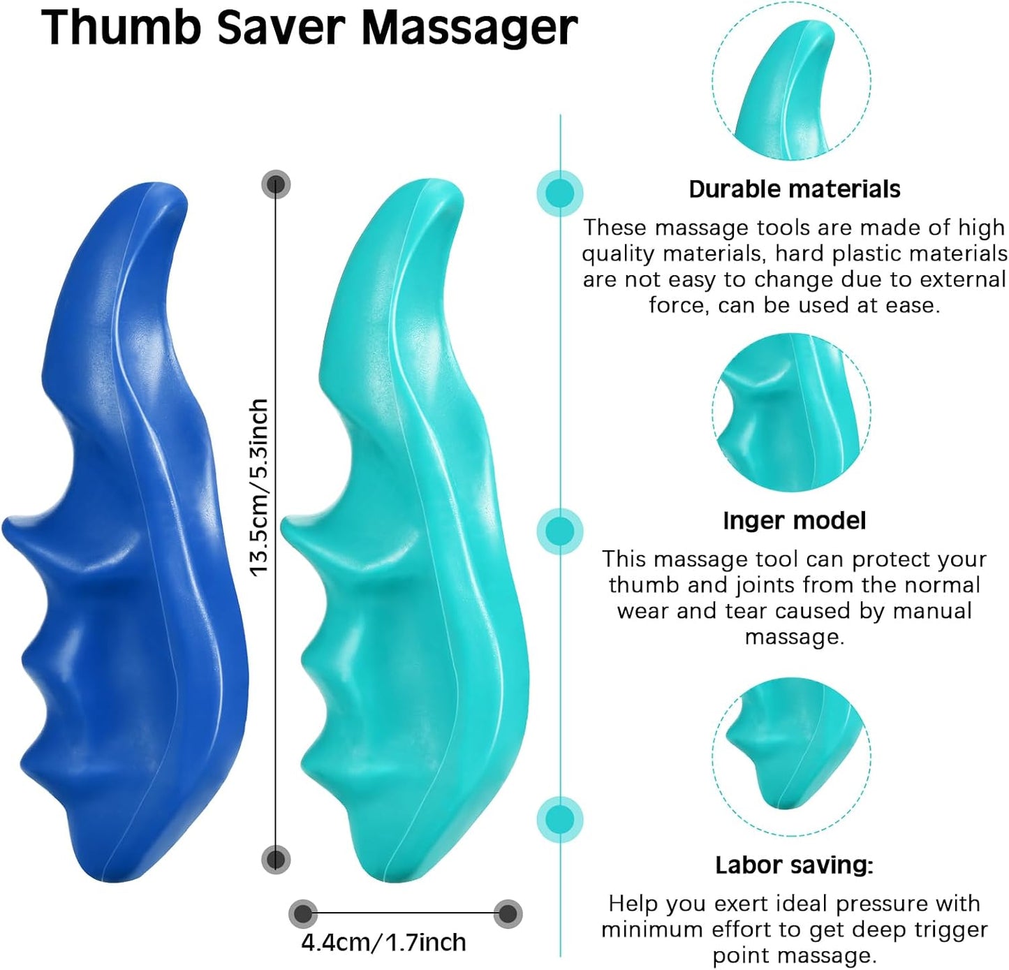 Nuanchu 2 Pcs Green Thumb Saver Massage Tool Deep Tissue Massager for Pressure Reflexology Professional Neck Shoulder Back Foot Stress Relief