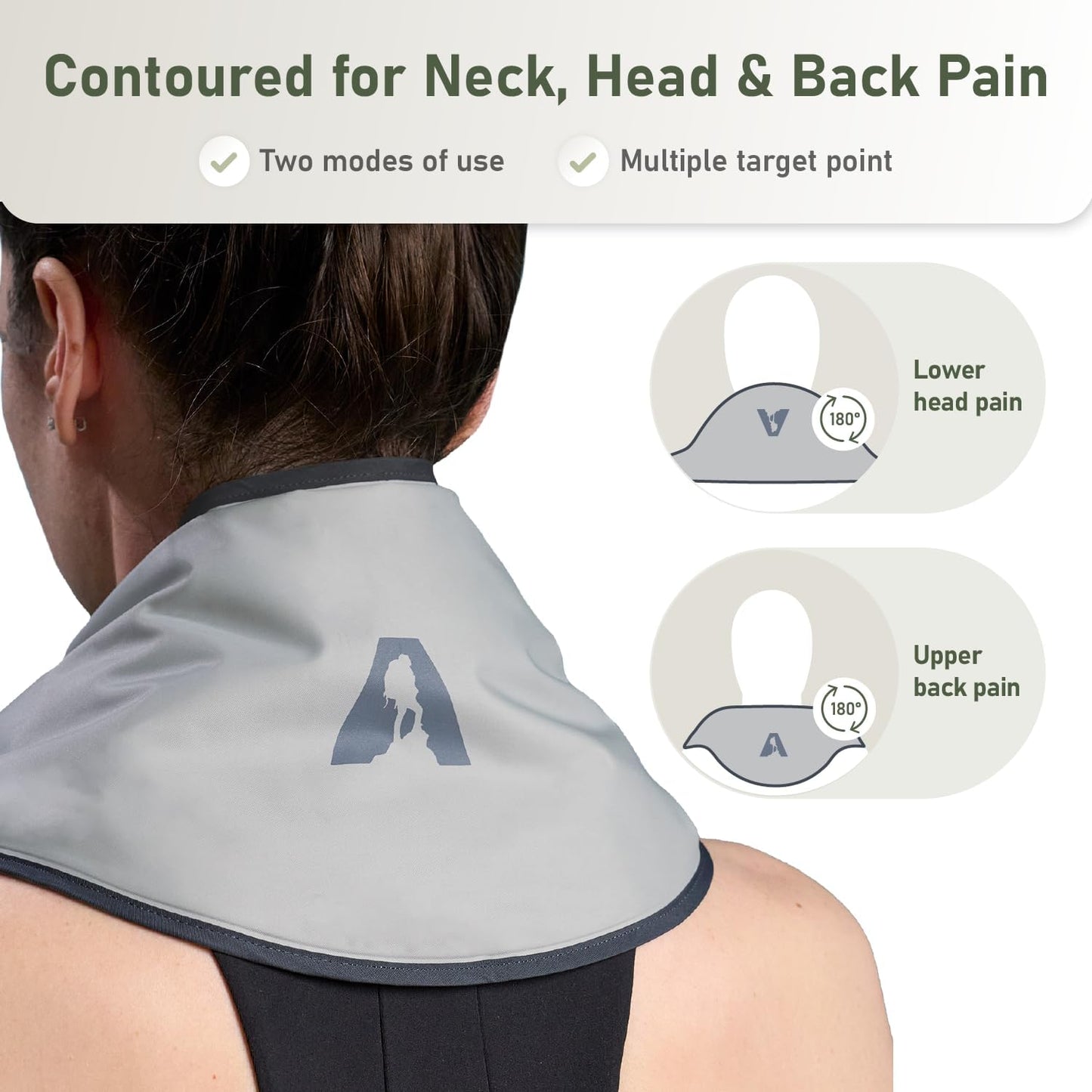 Flexible Neck Ice Pack Wrap, Soft Gel Ice Pack for Pain Relief, Hands-Free, Cervical Recovery (8" x 23") - Purple