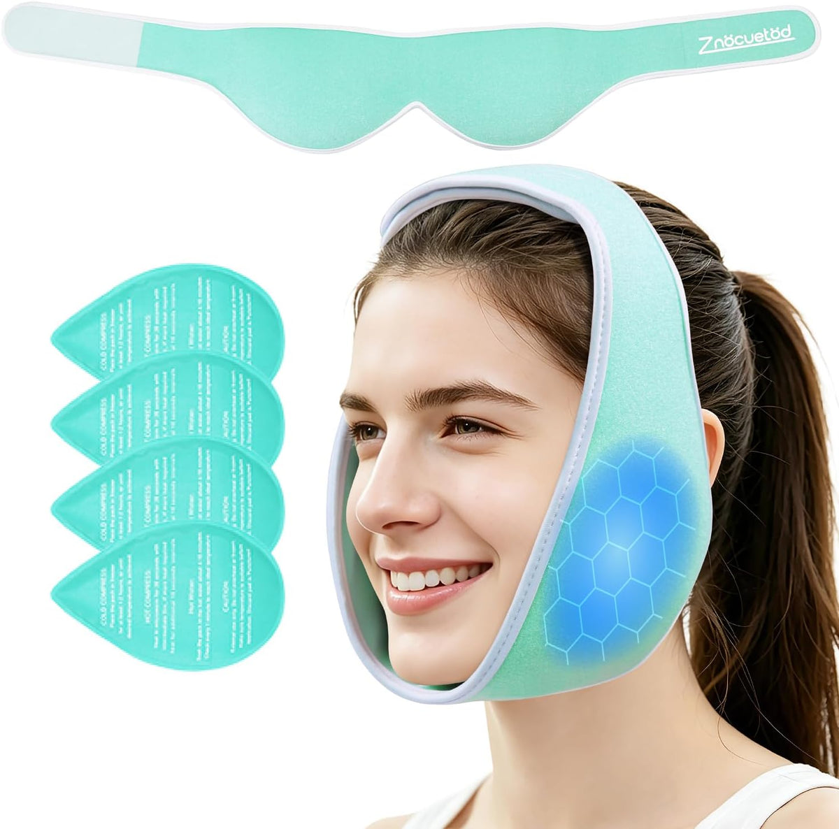 ZNÖCUETÖD 4 Packs Small Gel Ice Packs for Injuries Reusable Compatible with Wisdom Teeth Ice Pack Head Jaw Face Wrap Oral Dental Surgery Recovery