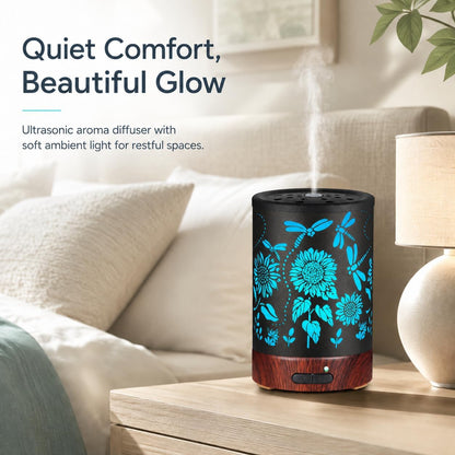 Tree Essential Oils Diffuser for Home 150ML Aromatherapy Diffuser | Birthday Gifts for Women mom,Metal Cool Mist Humidifier with 7 Colors Lights Waterless Auto Off Air Diffusers