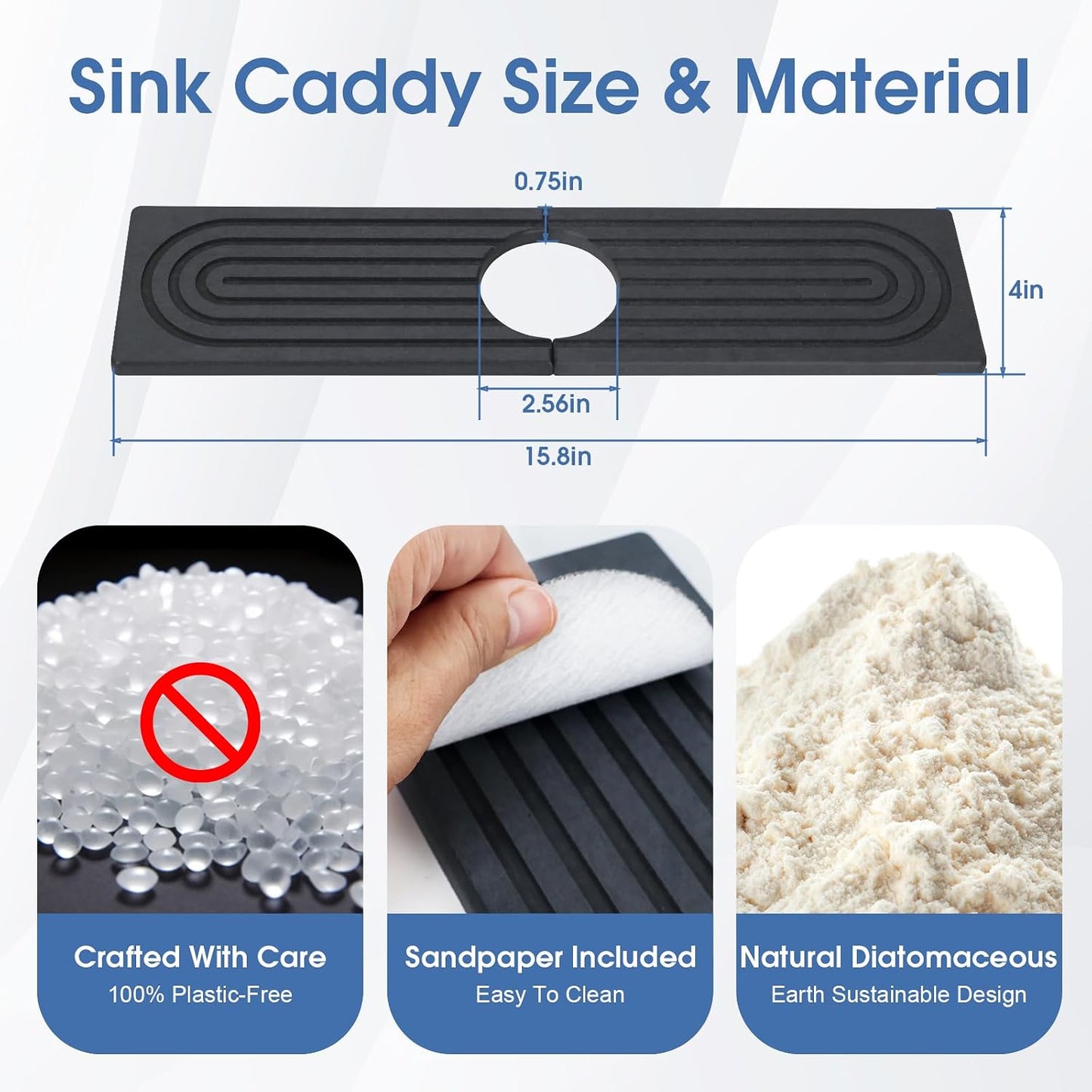 24 Inch Kitchen Sink Splash Guard, Sink Splash Guard Behind Faucet, Silicone Faucet Handle Drip Catcher Tray Mat for Kitchen, Bathroom Counter, Dark Gray, 23.6" x 4"