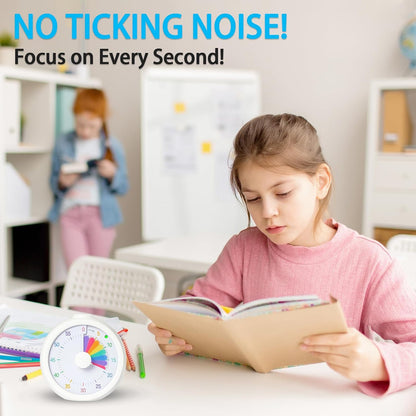 Visual Timer for Kids 60 Minute Countdown Timer Rainbow Disk Desk Timer Clock for Classroom Study Office Kitchen with Silent Operation (Purple)