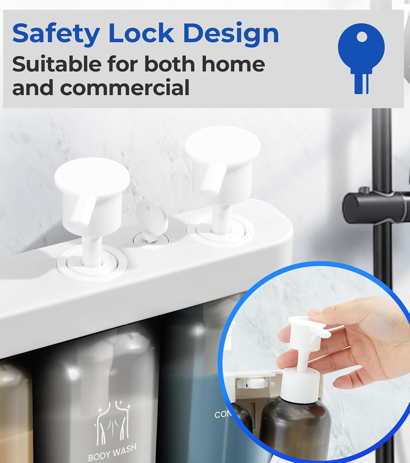 Shampoo and Conditioner Dispenser Shower Soap Dispenser 3 Chamber No Drill Shampoo Dispense for Shower Wall Mounted Shower Shampoo Dispenser 3 Chamber for Bathroom Hotel 3 * 13.37 fl.oz Black