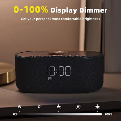 Odokee Sound Machine Alarm Clock for Bedrooms with Wireless Charging - Putty