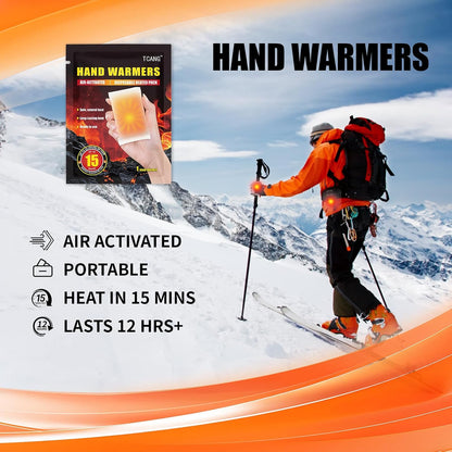 Hand Warmers Disposable - Up to 15 Hours of Heat - 10/50/100/200 Pack Super Long Lasting Air Activated Warmers, All Natural, Portable for Body, Hands & Toes - Odorless Hot Warmer Heater for Outdoor