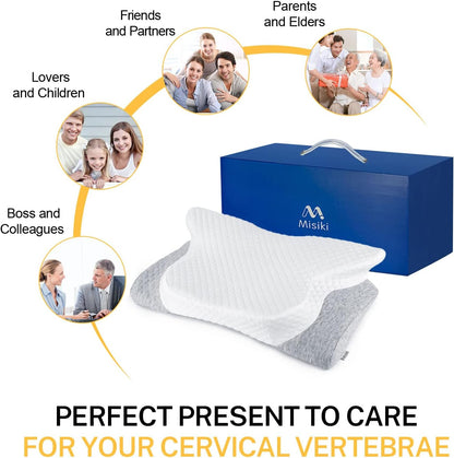 Cervical Neck Pillow for Pain Relief, Butterfly Shape, 24x15 Inch | Ergonomic, Washable Cover, Shoulder Support, ,Orthopedic Pillow, Stomach Side Back Sleeper, Adjustable, Gift