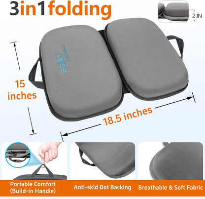 Sojoy iGelComfort 3 in 1 Foldable Gel Seat Cushion Featured with Memory Foam (A Must-Have Travel Cushion! Smart, Easy Travel Cushion) (Size: 18.5“ x 15" x 2")