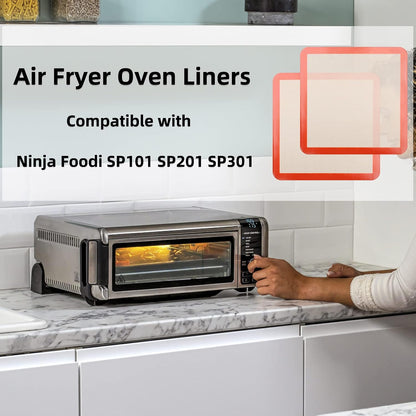 AMYONE 11x11 Silicone Baking Mat, Square Air Fryer Liner, Platinum, 2 Pack | For 11x11 Square Cake Pan/Cheesecake Pan/Toaster Oven/XL Air Fryer, Food Grade Silicone Baking Sheet Liner for Cake/Cookie