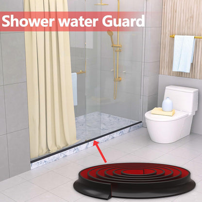 Raycity Silicone Shower Threshold Water Dam Barrier, 39 Inch, Clear | Self-Adhesive Glass Shower Door Bootom Seal Strip, Shower Water Guard Blocker for Walk in Bathroom, Kitchen