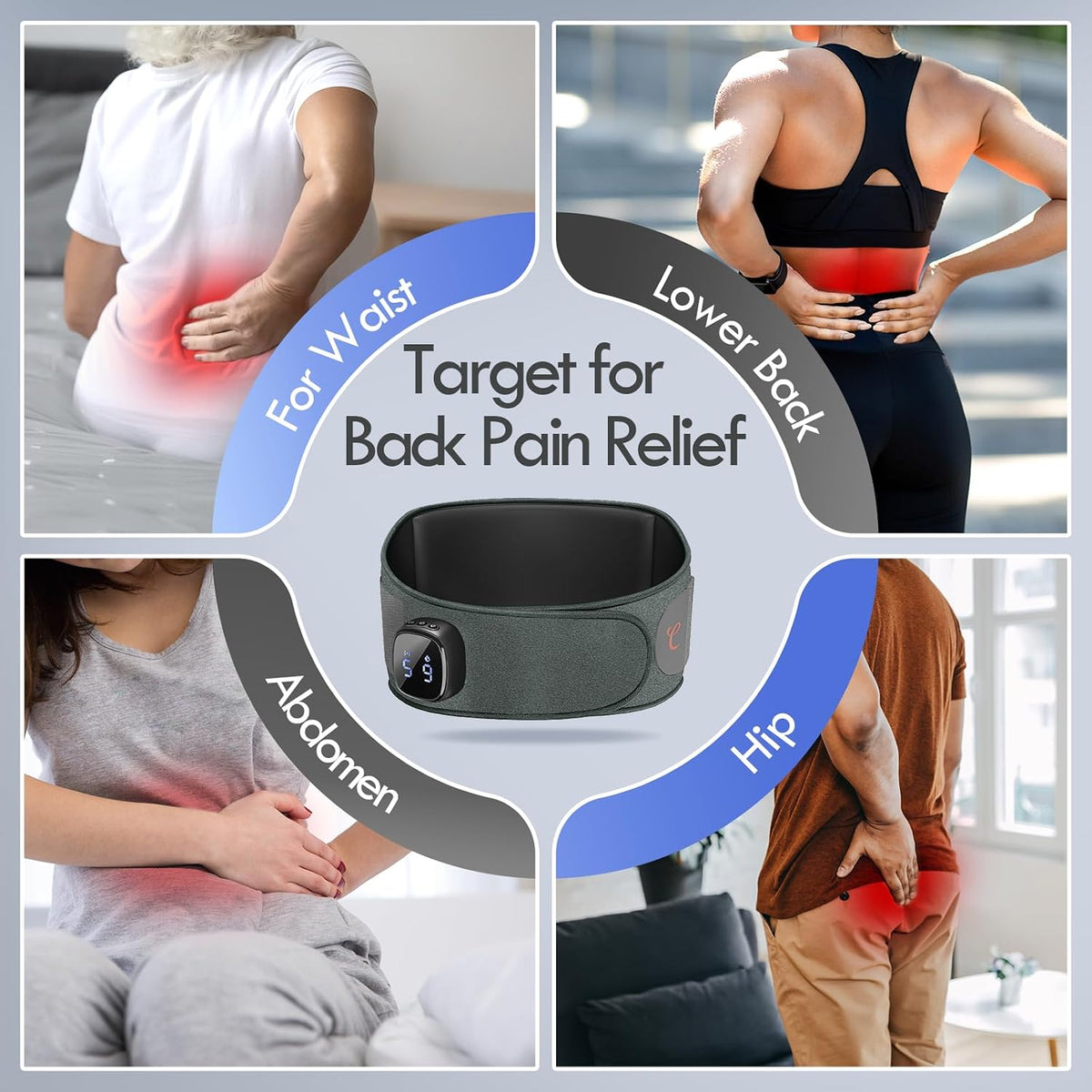Comfytemp Cordless Portable Heating Pad with Massager for Lower Back FSA