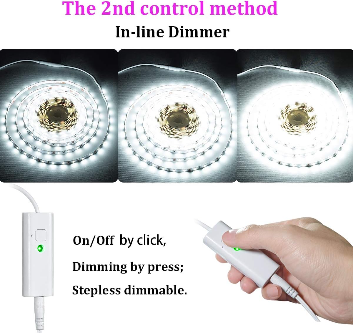 WOBANE 16.4ft Motion Sensor LED Strip with Remote,Warm White Tape Lighting | Dimmable LED Strip Lights for Kitchen, Under Cabinet, Bedroom, Shelf, Bed, PIR Function,Night Light,Adapter,3000K Warm White