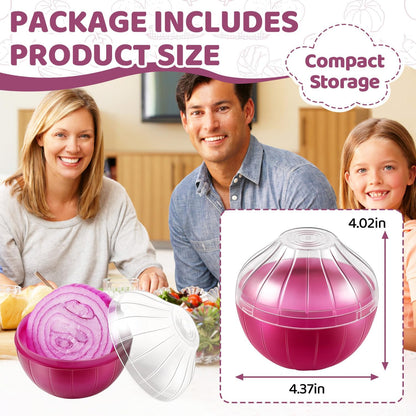 Reusable Onion & Tomato Storage Containers, Freshness Saver Keepers with Transparent Rotating Lid, Fridge Organizer for Fruit Vegetables, BPA-Free, Dishwasher Safe