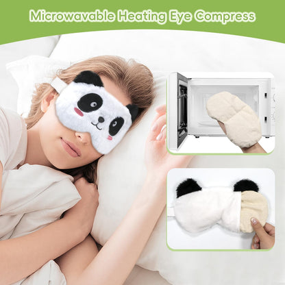 my novel things Microwave Heating Pad with Heated Eye Mask Compress Moist for Relieve Fatigue Period Cramps Uscented Microwavable Heating Pad Cute Bear for Women Birthday Christmas Gifts