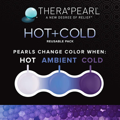 TheraPearl Color Changing Hot Cold Pack for Knee, Reusable Knee Wrap with Strap & Gel Beads, Best Ice Bag for Swelling, ACL & MCL Surgery, Sports Injuries, Non Toxic Flexible Hot & Cold Compress