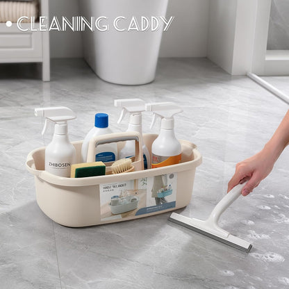 JiatuA Large Cleaning Supplies Caddy Portable Shower Caddy Basket Dark Gray | Sturdy Supply Organizer with Handle Plastic Bucket Tool Storage for Bathroom Bedroom Kitchen Garden College Dorm Essentials