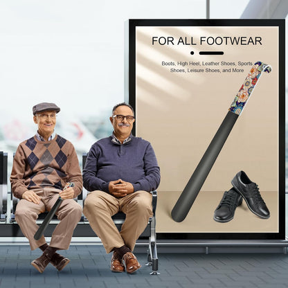 16.5 Inch Long Handle Shoe Horn for Seniors Men Women Kids, Metal Shoe Horns for Boots