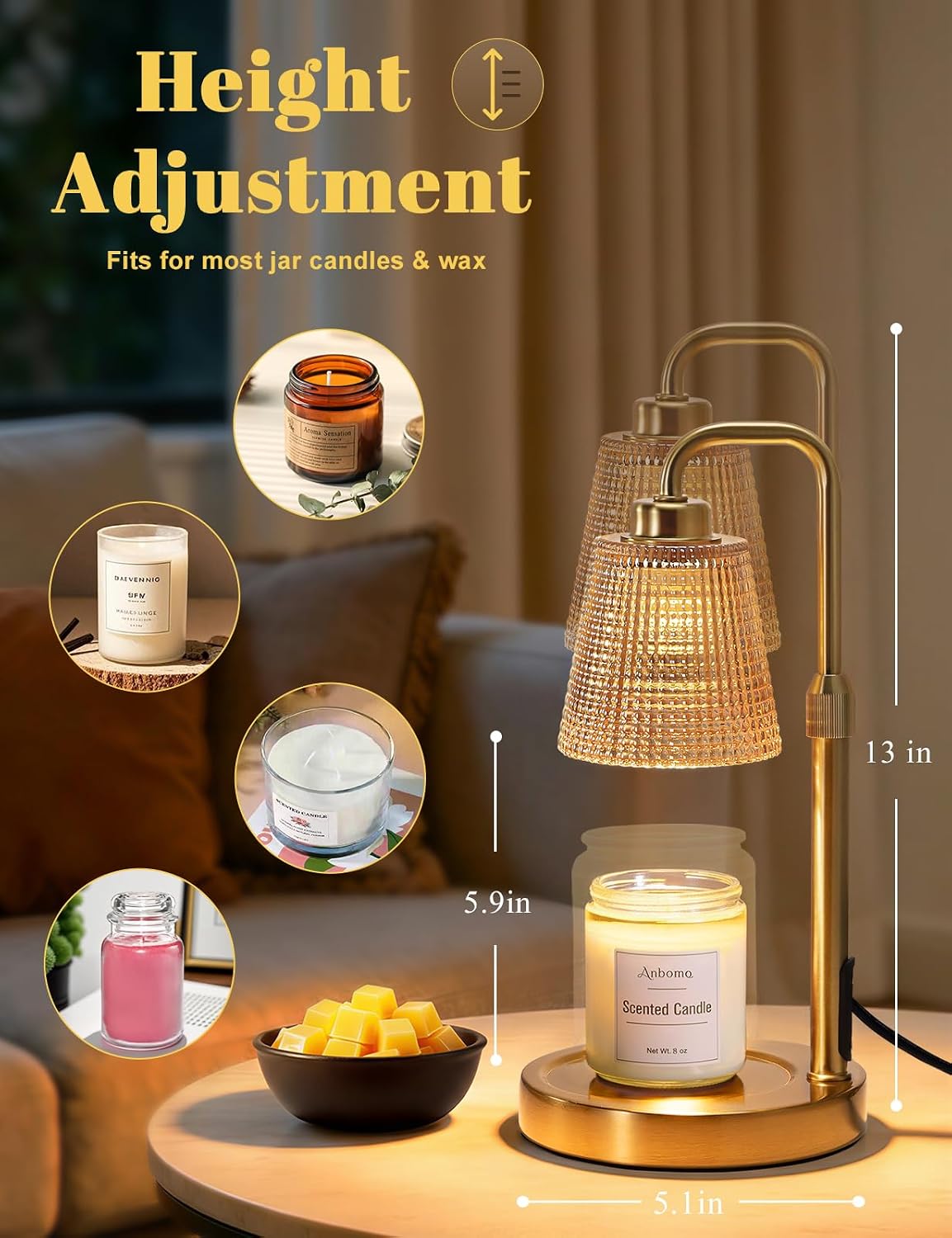 Candle Warmer Lamp with Timer, Birthday Gifts for Women, Ideal Fall Decor