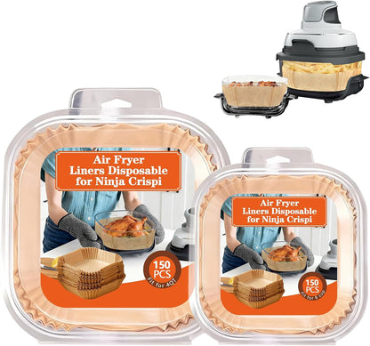 UBeesize 9 Inch Disposable Air Fryer Liners 200 Pack Square Parchment Liner